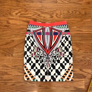 Geometric Wild & Bold pencil skirt